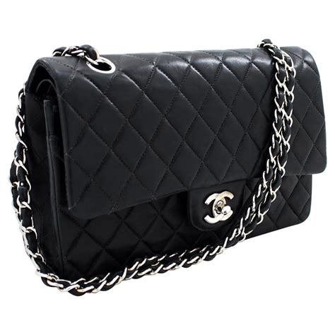 chanel black and silver purse|classic black chanel purse.